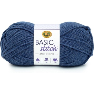 Lion Brand Yarn Basic Stitch Anti-Pilling Yarn for Crocheting, Knitting, and Crafts, Truffle, 1 Pack(Deep Denim Heather)