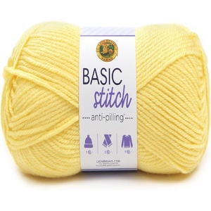 Lion Brand Yarn Basic Stitch Anti-Pilling Yarn for Crocheting, Knitting, and Crafts, Truffle, 1 Pack(Lemonade)