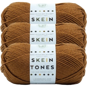Lion Brand Yarn Basic Stitch (“Skein Tones”) Anti-Pilling Knitting Yarn, Yarn for Crocheting, 3-Pack, Truffle