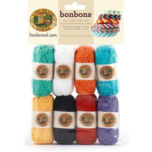 Lion Brand Yarn Bonbons Yarn, Beach, 8 x 28 yd/26 m(8 Mini Skeins)
