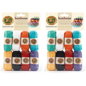 Lion Brand Yarn Bonbons Yarn, Beach, 8 x 28 yd/26 m(8 Mini Skeins (Pack of 2))