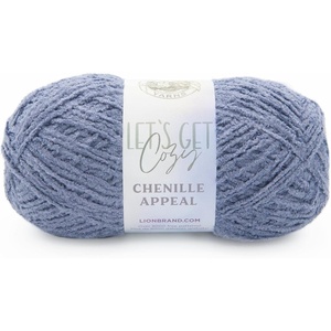 Lion Brand Yarn, Chenille Appeal Yarn for Knitting and Crocheting, Rose Taupe, 1 Pack(Blue Granite)