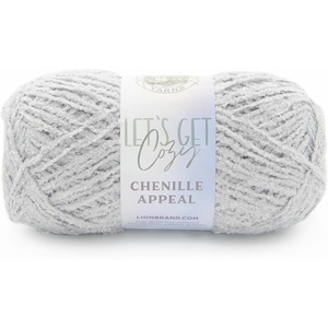 Lion Brand Yarn, Chenille Appeal Yarn for Knitting and Crocheting, Rose Taupe, 1 Pack(Quiet Grey)