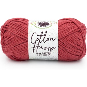 Lion Brand Yarn Cotton Hemp, Soft, Durable Yarn for Crochet and Knitting, 3 Pack, Canary(Cherry)