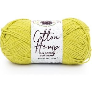 Lion Brand Yarn Cotton Hemp, Soft, Durable Yarn for Crochet and Knitting, 3 Pack, Canary(Citron)