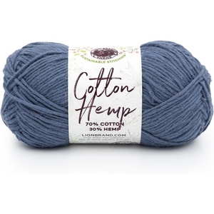 Lion Brand Yarn Cotton Hemp, Soft, Durable Yarn for Crochet and Knitting, 3 Pack, Canary(Deep Denim)