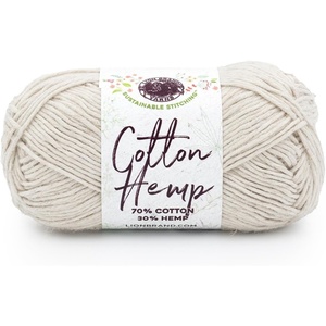 Lion Brand Yarn Cotton Hemp, Soft, Durable Yarn for Crochet and Knitting, 3 Pack, Canary(Husk)