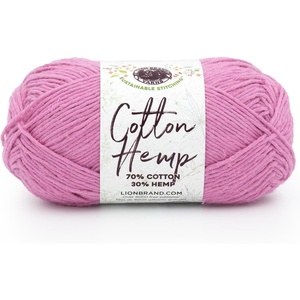 Lion Brand Yarn Cotton Hemp, Soft, Durable Yarn for Crochet and Knitting, 3 Pack, Canary(Pink Rose)