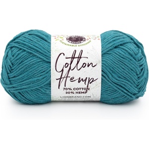 Lion Brand Yarn Cotton Hemp, Soft, Durable Yarn for Crochet and Knitting, 3 Pack, Canary(Teal)