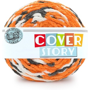 Lion Brand Yarn, Cover Story Blanket Yarn for Knitting, Crochet and Crafts, Mercury, 1 Pack, Super Bulky Fiber for Soft Aghans, Cozy Pillows, and Easy-Care Stuffed Animals(Oh My Gourd!)