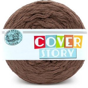 Lion Brand Yarn, Cover Story Blanket Yarn for Knitting, Crochet and Crafts, Mercury, 1 Pack, Super Bulky Fiber for Soft Aghans, Cozy Pillows, and Easy-Care Stuffed Animals(Bark)