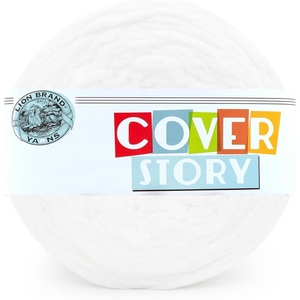 Lion Brand Yarn, Cover Story Blanket Yarn for Knitting, Crochet and Crafts, Mercury, 1 Pack, Super Bulky Fiber for Soft Aghans, Cozy Pillows, and Easy-Care Stuffed Animals(Pearl)
