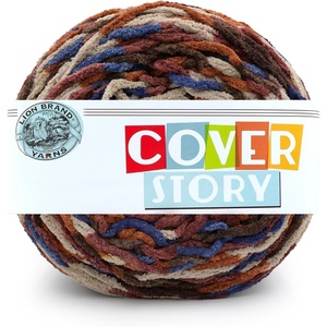 Lion Brand Yarn, Cover Story Blanket Yarn for Knitting, Crochet and Crafts, Mercury, 1 Pack, Super Bulky Fiber for Soft Aghans, Cozy Pillows, and Easy-Care Stuffed Animals(Mulled Cider)