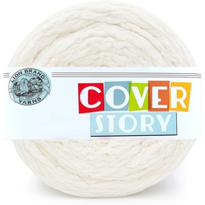 Lion Brand Yarn, Cover Story Blanket Yarn for Knitting, Crochet and Crafts, Mercury, 1 Pack, Super Bulky Fiber for Soft Aghans, Cozy Pillows, and Easy-Care Stuffed Animals(Parchment)