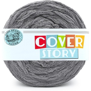 Lion Brand Yarn, Cover Story Blanket Yarn for Knitting, Crochet and Crafts, Mercury, 1 Pack, Super Bulky Fiber for Soft Aghans, Cozy Pillows, and Easy-Care Stuffed Animals(Cinder)