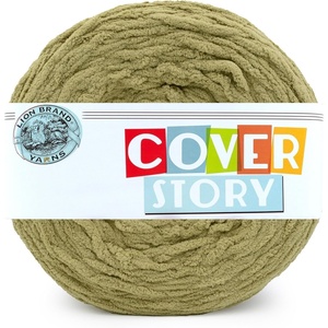 Lion Brand Yarn, Cover Story Blanket Yarn for Knitting, Crochet and Crafts, Mercury, 1 Pack, Super Bulky Fiber for Soft Aghans, Cozy Pillows, and Easy-Care Stuffed Animals(Grove)