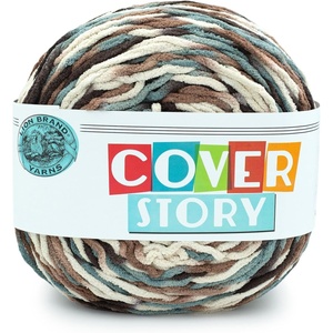 Lion Brand Yarn, Cover Story Blanket Yarn for Knitting, Crochet and Crafts, Mercury, 1 Pack, Super Bulky Fiber for Soft Aghans, Cozy Pillows, and Easy-Care Stuffed Animals(Woods)