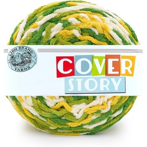 Lion Brand Yarn, Cover Story Blanket Yarn for Knitting, Crochet and Crafts, Mercury, 1 Pack, Super Bulky Fiber for Soft Aghans, Cozy Pillows, and Easy-Care Stuffed Animals(Lucky Clover)