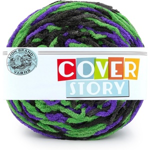 Lion Brand Yarn, Cover Story Blanket Yarn for Knitting, Crochet and Crafts, Mercury, 1 Pack, Super Bulky Fiber for Soft Aghans, Cozy Pillows, and Easy-Care Stuffed Animals(Phantom Glow)