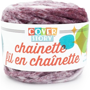 Lion Brand Yarn Cover Story Chainette, Blanket Yarn, Burgundy, 1 Pack
