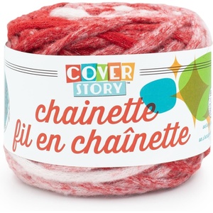 Lion Brand Yarn Cover Story Chainette, Blanket Yarn, Red, 1 Pack