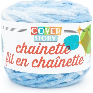 Lion Brand Yarn Cover Story Chainette, Blanket Yarn, Sky Blue, 1 Pack