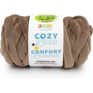 Lion Brand Yarn Cover Story Cozy Luxe, Blanket Yarn for Knitting and Crochet, Honey, 1 Pack(Brown)