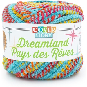 Lion Brand Yarn Cover Story Dreamland, Blanket Yarn, Tartan, 1 Pack(Blue Hawaii)