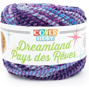 Lion Brand Yarn Cover Story Dreamland, Blanket Yarn, Tartan, 1 Pack(Purple Mountains)
