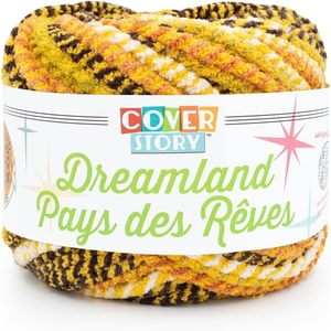 Lion Brand Yarn Cover Story Dreamland, Blanket Yarn, Tartan, 1 Pack(Sunflowers)