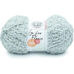Lion Brand Yarn Go for Fleece Sherpa Jumbo Yarn for Knitting, Crocheting, and Crafting, 1 Pack, Blush(Pearl Grey)