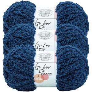 Lion Brand Yarn Go for Fleece Sherpa Jumbo Yarn for Knitting, Crocheting, and Crafting, 3 Pack, Navy