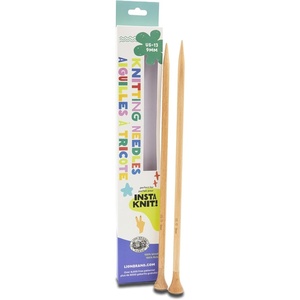 Lion Brand Yarn InstaKnit Straight Knitting Needles for Beginners, 12.75in Wooden Needles for Super Bulky Yarn, Size 13 (9mm)