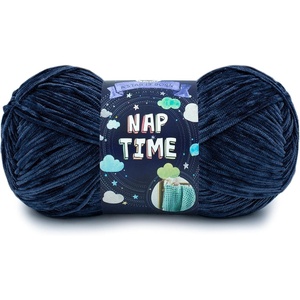 Lion Brand Yarn Naptime, Baby Yarn for Knitting and Crochet, White, 3 Pack(Navy)