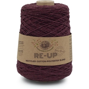 Lion Brand Yarn, Re-Up Bonus Bundle Yarn for Crocheting & Knitting, Pomegranate, 1 Pack | Recycled Cotton, Polyester Blend Yarn for Knitting, Crochet, Crafts, Worsted Fiber for Bags, Kitchen Dishcloths, Blankets(Pomegranate)