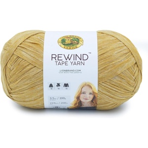 Lion Brand Yarn, Rewind Bulky Flat Tape Yarn for Crochet, Knitting and Crafts, Moto Jacket, 1 Pack, Soft Fiber for Bags, Summer Hats, and Shawls, Dark Grey(Citronella)