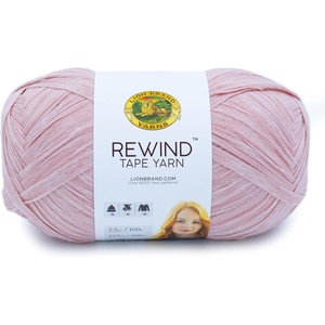 Lion Brand Yarn, Rewind Bulky Flat Tape Yarn for Crochet, Knitting and Crafts, Moto Jacket, 1 Pack, Soft Fiber for Bags, Summer Hats, and Shawls, Dark Grey(Mahogany Rose)