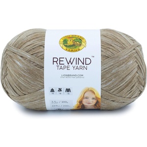 Lion Brand Yarn, Rewind Bulky Flat Tape Yarn for Crochet, Knitting and Crafts, Moto Jacket, 1 Pack, Soft Fiber for Bags, Summer Hats, and Shawls, Dark Grey(Willow)