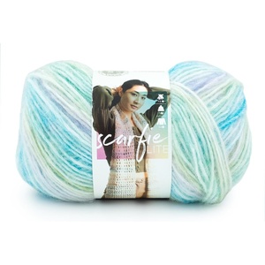 Lion Brand Yarn Scarfie Lite, Ombré Yarn for Knitting, Seaglass, 3 Pack(Rain)