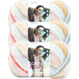 Lion Brand Yarn Scarfie Lite, Ombré Yarn for Knitting, Tartan, 3 Pack