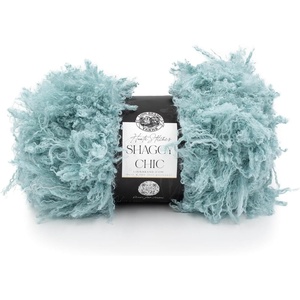 Lion Brand Yarn Shaggy Chic, Fashion Yarn for Knitting and Crochet, Hot Pink, 1 Pack(Aqua)