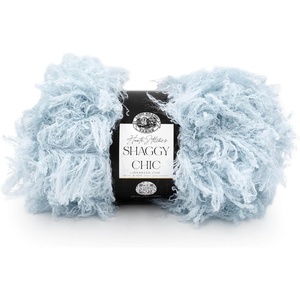 Lion Brand Yarn Shaggy Chic, Fashion Yarn for Knitting and Crochet, Hot Pink, 1 Pack(Baby Blue)