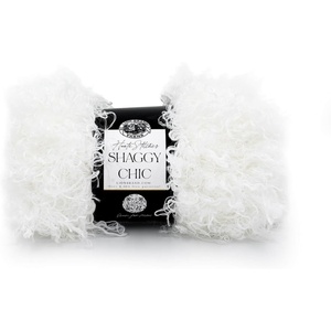 Lion Brand Yarn Shaggy Chic, Fashion Yarn for Knitting and Crochet, Hot Pink, 1 Pack(Snow)