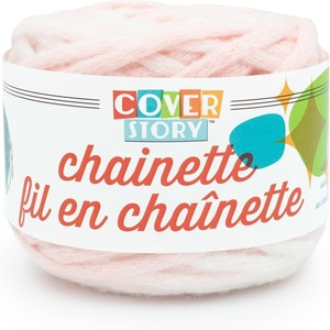 Lion Brand Yarn, Super Bulky Cover Story Chainette, Blanket Yarn for Knitting and Crochet, Black, 1 Pack(Blush)