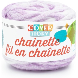 Lion Brand Yarn, Super Bulky Cover Story Chainette, Blanket Yarn for Knitting and Crochet, Black, 1 Pack(Lilac)