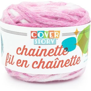 Lion Brand Yarn, Super Bulky Cover Story Chainette, Blanket Yarn for Knitting and Crochet, Black, 1 Pack(Pink)