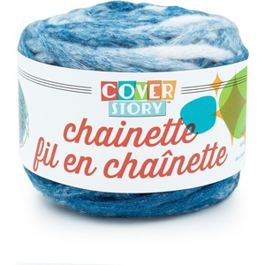 Lion Brand Yarn, Super Bulky Cover Story Chainette, Blanket Yarn for Knitting and Crochet, Black, 1 Pack(Teal)