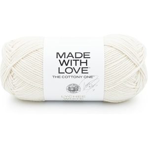 Lion Brand Yarn, Tom Daley Made with Love The Cottony One Yarn for Crocheting, Knitting, and Crafts, Red Red Wine, 1 Pack | Tom Daley Made With Love Cotton, Acrylic Yarn for Knitting, Crochet, Crafts, Worsted Fiber for Soft Blankets, Hats, Sweaters(Lychee White)