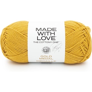 Lion Brand Yarn, Tom Daley Made with Love The Cottony One Yarn for Crocheting, Knitting, and Crafts, Red Red Wine, 1 Pack | Tom Daley Made With Love Cotton, Acrylic Yarn for Knitting, Crochet, Crafts, Worsted Fiber for Soft Blankets, Hats, Sweaters(Gold Medal)