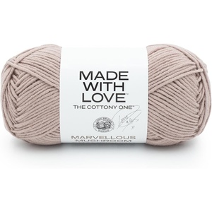 Lion Brand Yarn, Tom Daley Made with Love The Cottony One Yarn for Crocheting, Knitting, and Crafts, Red Red Wine, 1 Pack | Tom Daley Made With Love Cotton, Acrylic Yarn for Knitting, Crochet, Crafts, Worsted Fiber for Soft Blankets, Hats, Sweaters(Marvellous Mushroom)